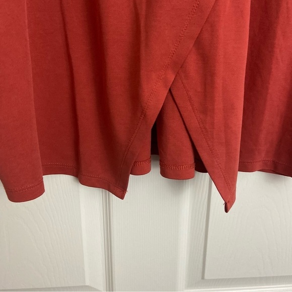 Soft Surroundings Nadia Zipper Tunic Orange Rust Modal Split Back Minimalist XL - Picture 9 of 13